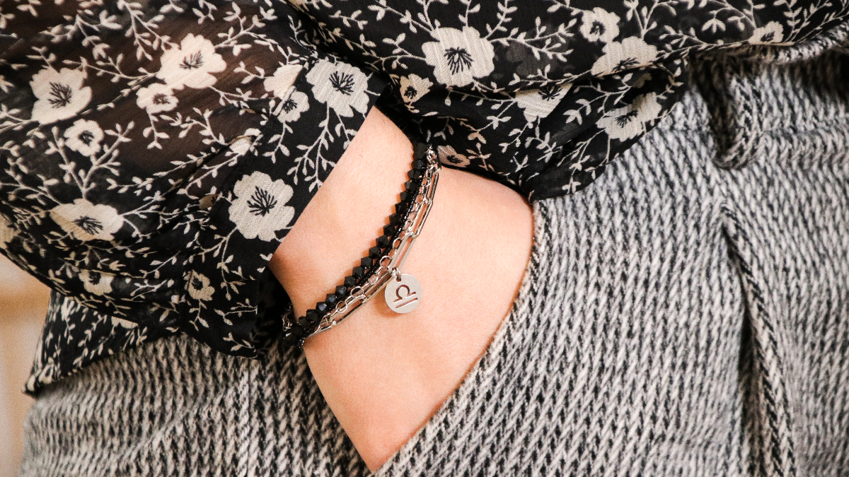 Esquema Brazalete de acero inoxidable multirrango, delicias Miyuki y trompetistas PureCrystal