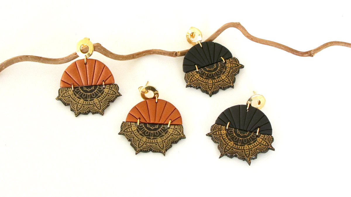 Esquema Pendientes de arcilla polimérica étnica y refinada Esquema Pendientes de arcilla polimérica étnica y refinada