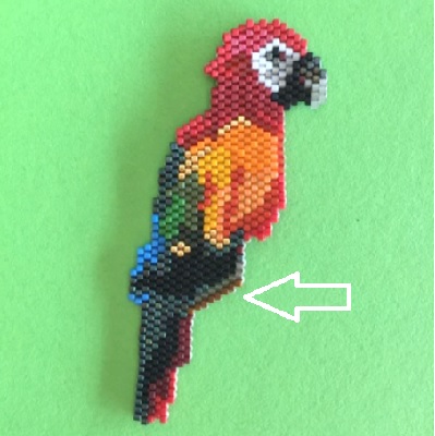 Loro Brickstitch y peyote : Paso 10 Loro Brickstitch y peyote : Paso 10