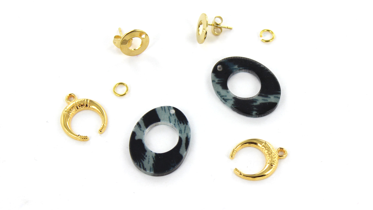 Pendientes colgantes de acetato Karine : Paso 1