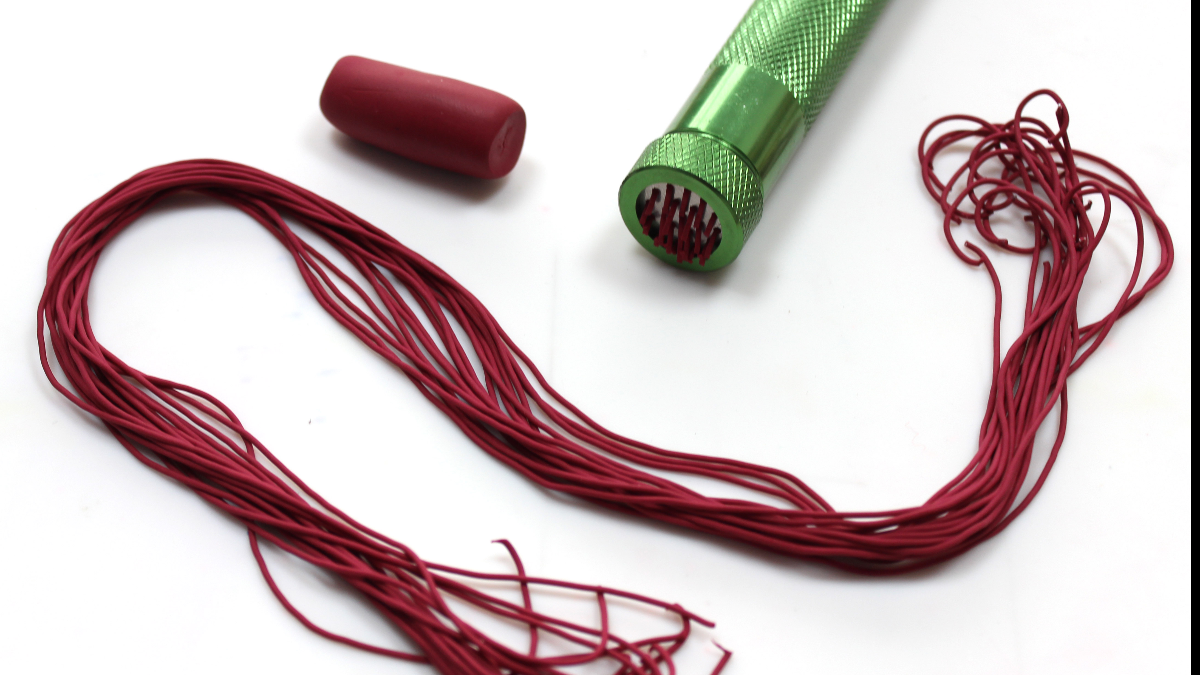 Pendientes con textura de hilo de polímero : Paso 1 Pendientes con textura de hilo de polímero : Paso 1