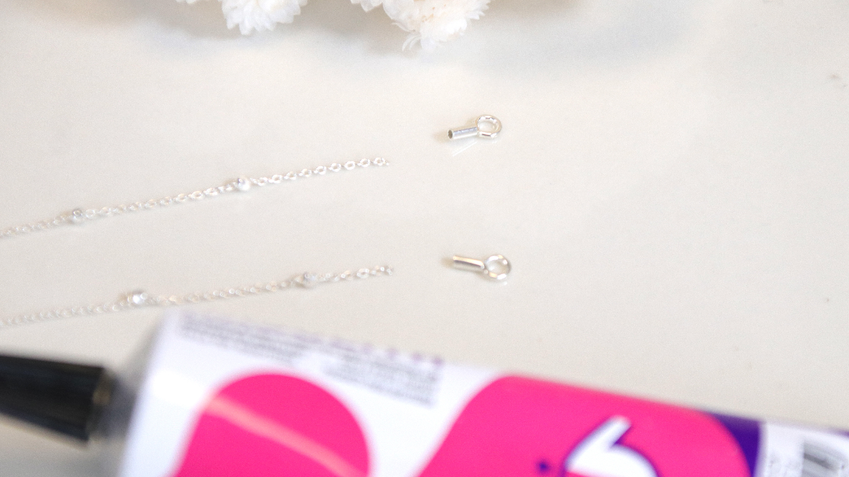 Collar de cadena de bolas de plata esterlina 925 con un colgante de piedras preciosas : Paso 1