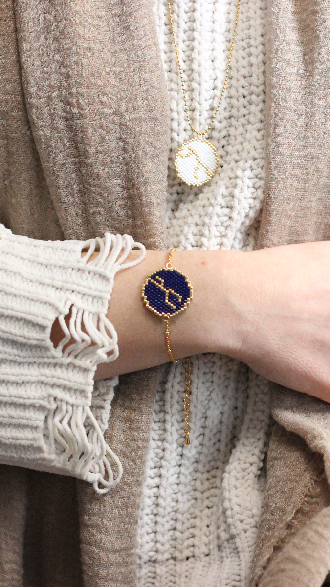 Esquema Miyuki Delicas 11/0 cuenta tejida constelación ficha de joyería fichas Miyuki Delicas 11/0