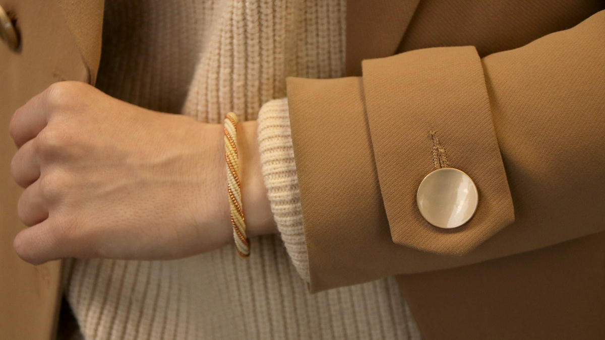 Esquema Pulsera en tejido de espiga retorcido con cuentas de semillas Miyuki 15/0