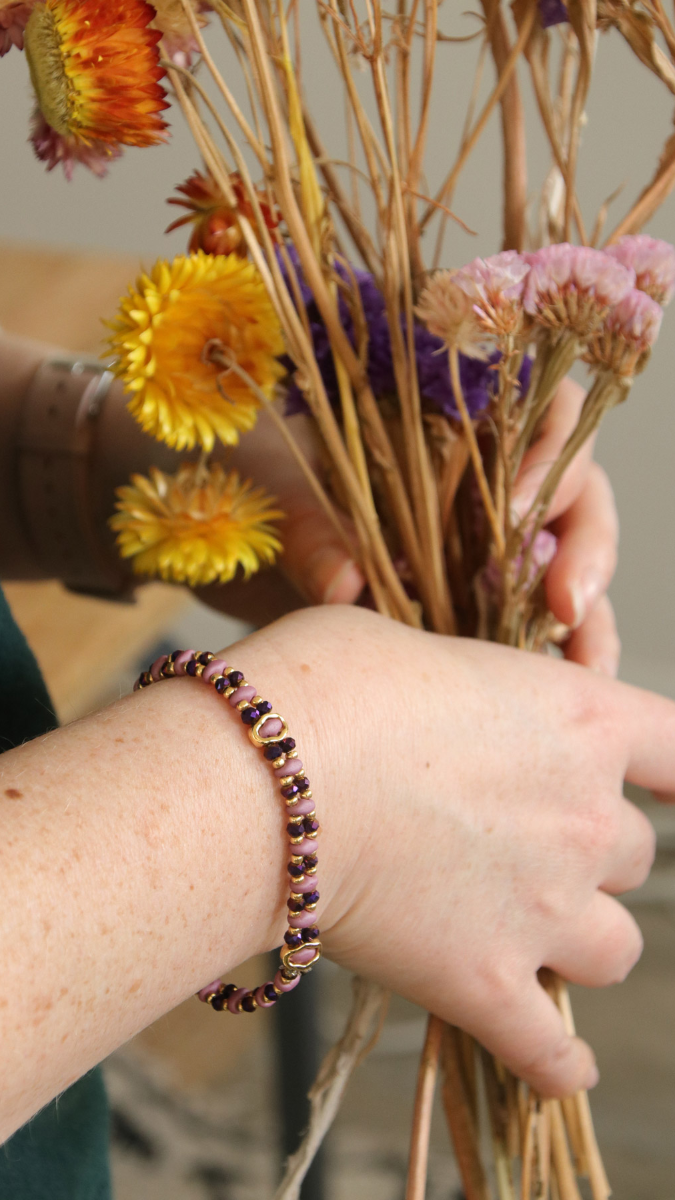 Esquema Pulsera de abalorios elásticos SuperDuo con abalorios de halo