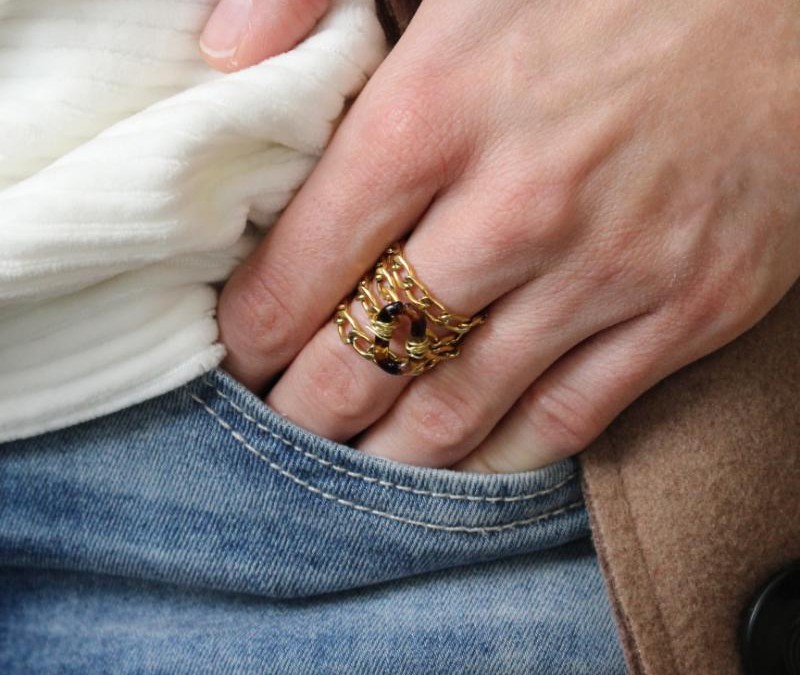 Esquema Anillo de pulsera de acero inoxidable de varias filas