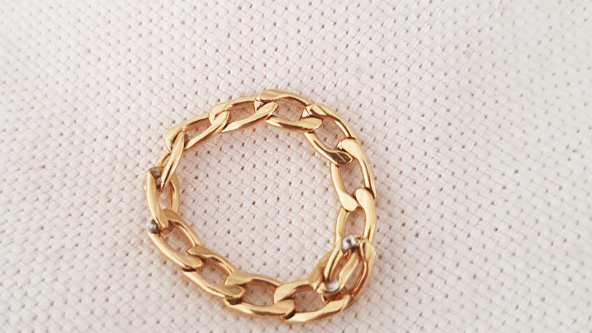 Anillo de pulsera de acero inoxidable de varias filas : Paso 1