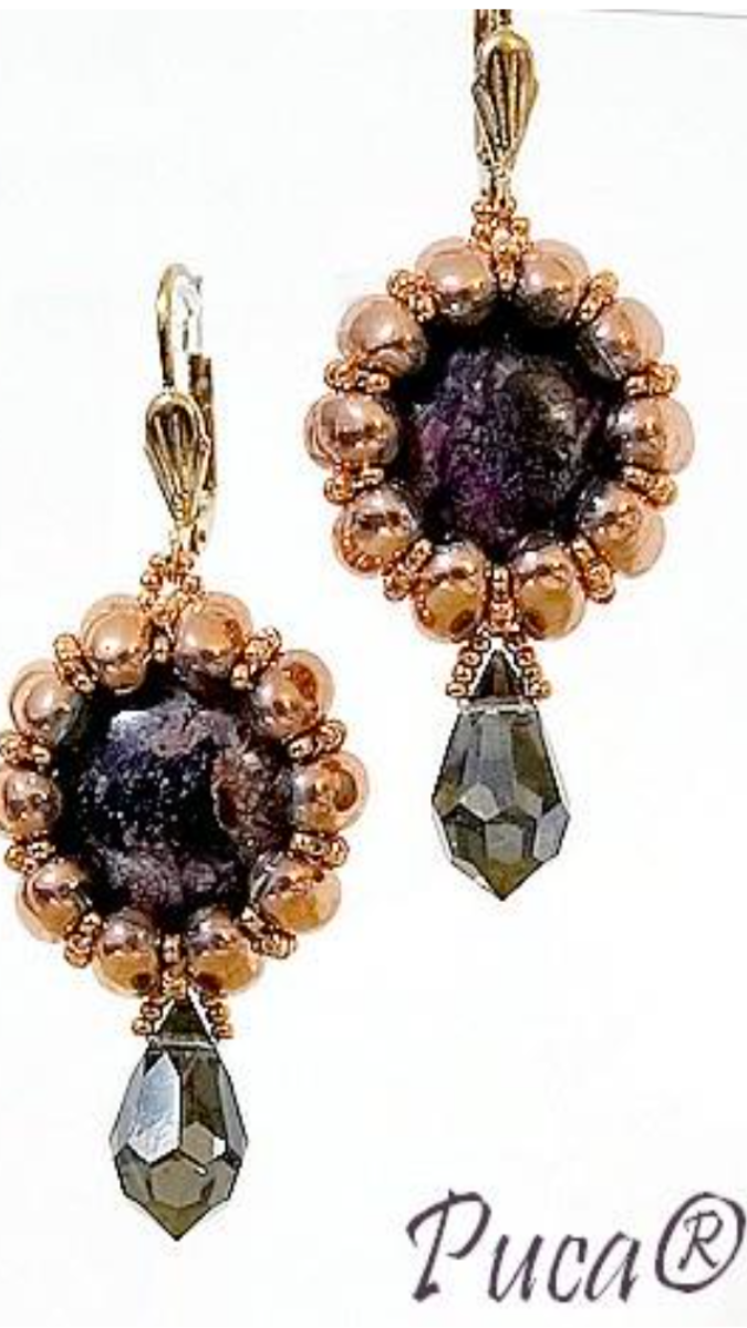 Esquema Pendientes de caramelo en cuentas de vidrio Samos by Puca