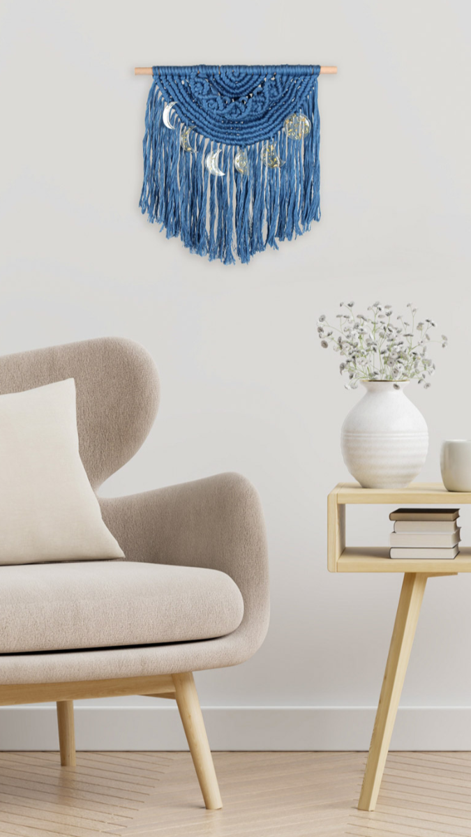 Tuto Macrame de pared con lunas de resina