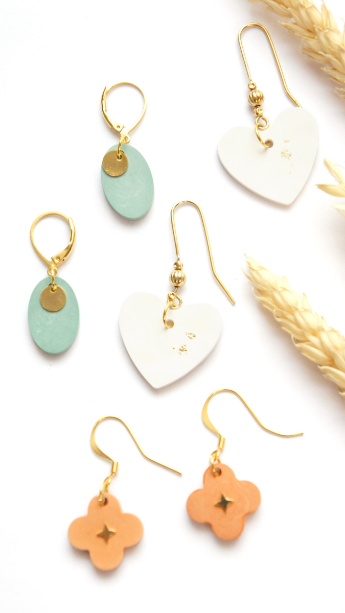 Esquema Tutorial de pendientes con polvo de moldear imitación cerámica Raysin