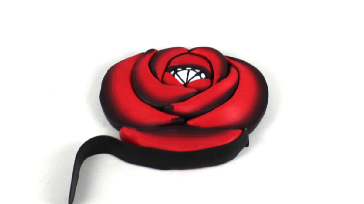 Pendientes de arcilla polimérica de caña rosa : Paso 15