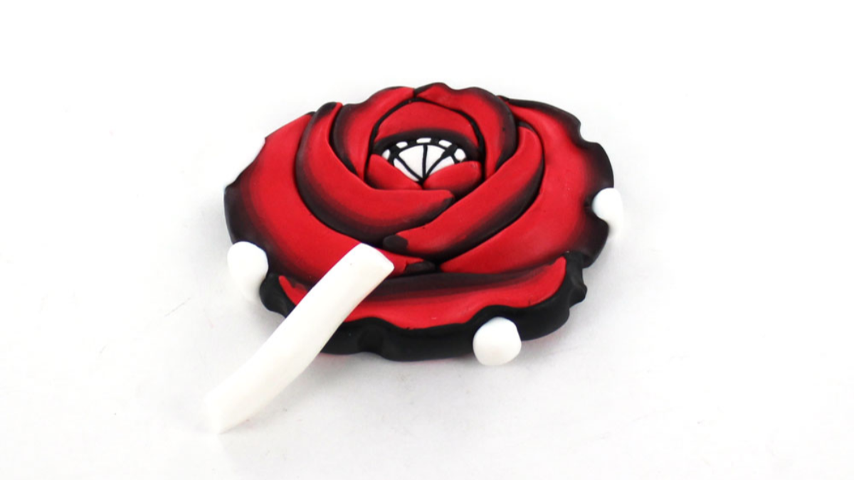 Pendientes de arcilla polimérica de caña rosa : Paso 16