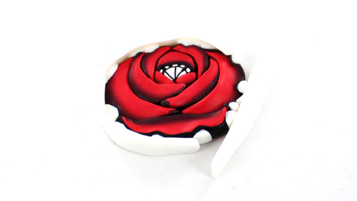 Pendientes de arcilla polimérica de caña rosa : Paso 17