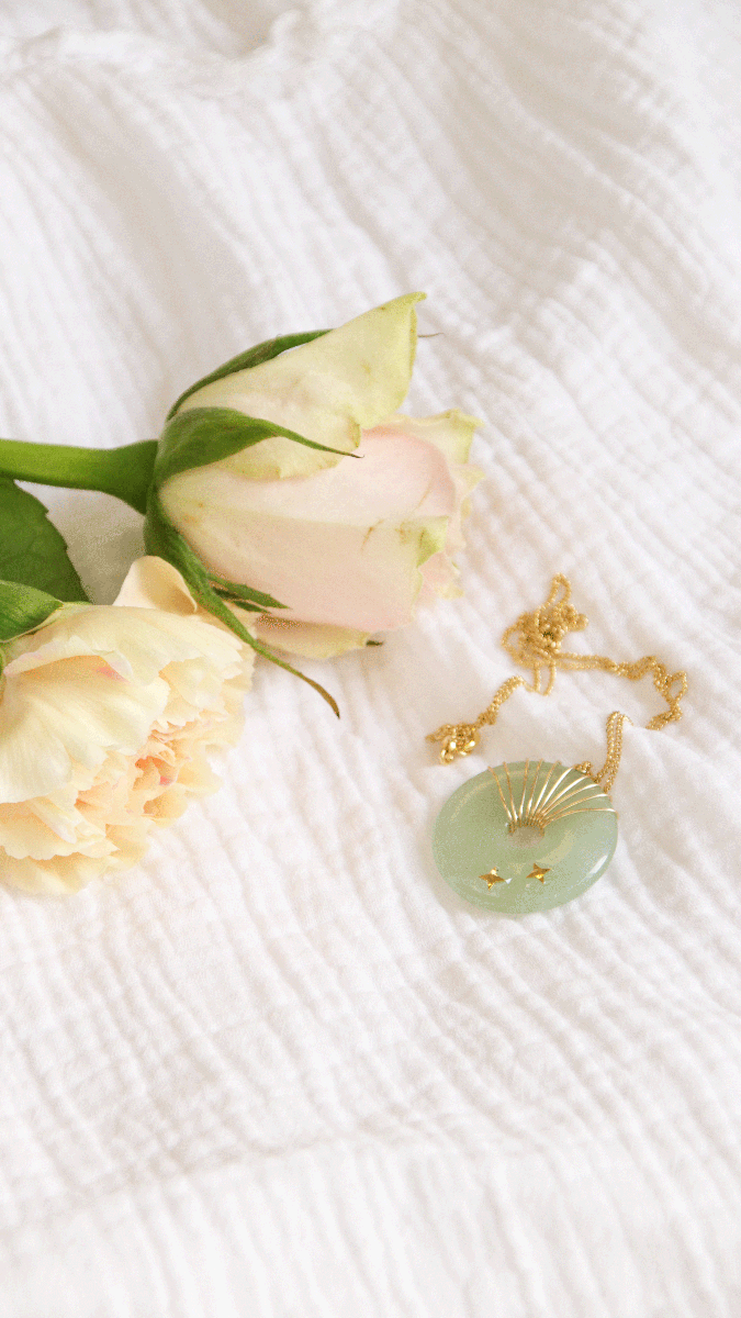 Esquema DIY Chapado en oro y collar de piedras preciosas donut Aventurina Esquema DIY Chapado en oro y collar de piedras preciosas donut Aventurina