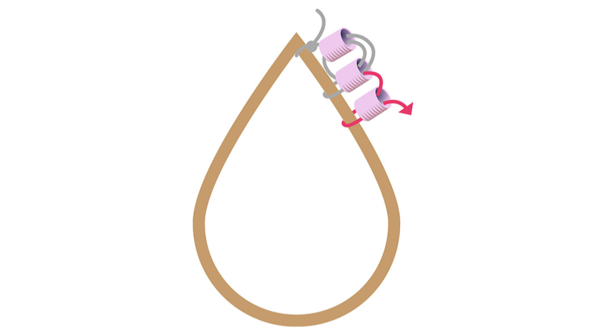 Tutorial de pendientes de tejido de flores en punto de ladrillo de Miyuki : Paso 3