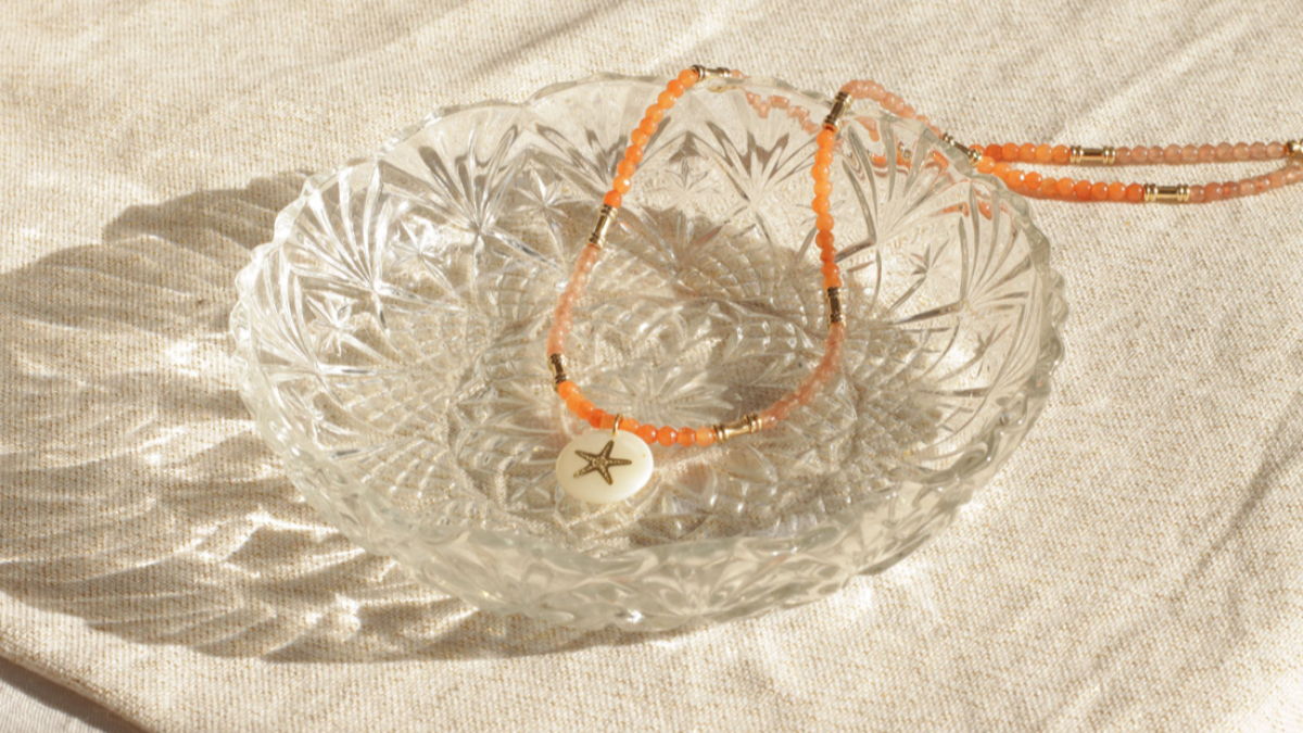 Esquema DIY Collar de piedras semipreciosas Colgante de ágatas y nácar