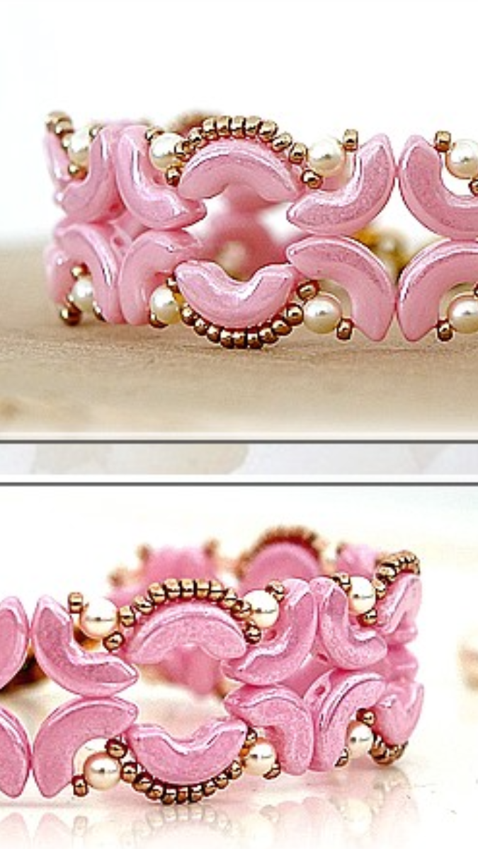 Esquema Pulsera Louane con cuentas de vidrio Arcos de Puca