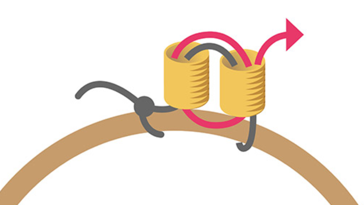 Pendientes de punto de ladrillo de Miyuki Sun y Moonstone : Paso 2