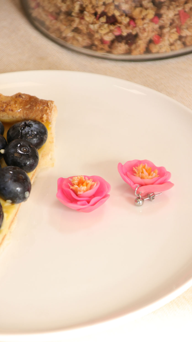 Esquema Pendientes de peonía de arcilla polimérica