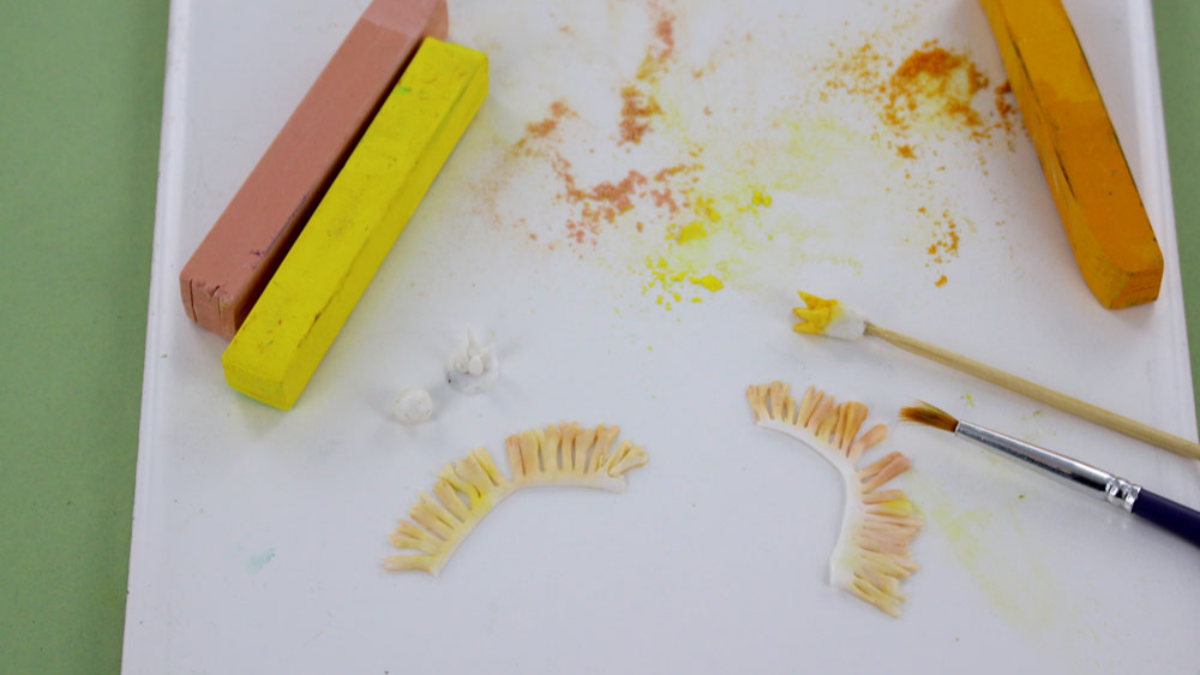 Pendientes de peonía de arcilla polimérica : Paso 4