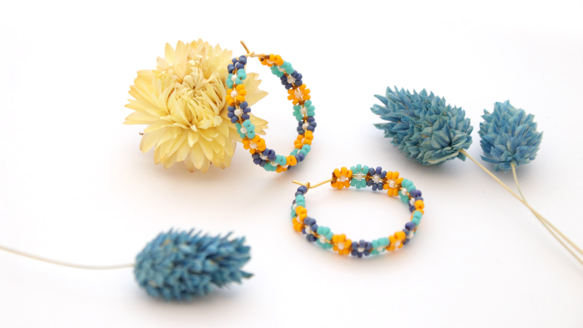 Esquema Minicuentas de semillas Miyuki flores criollas