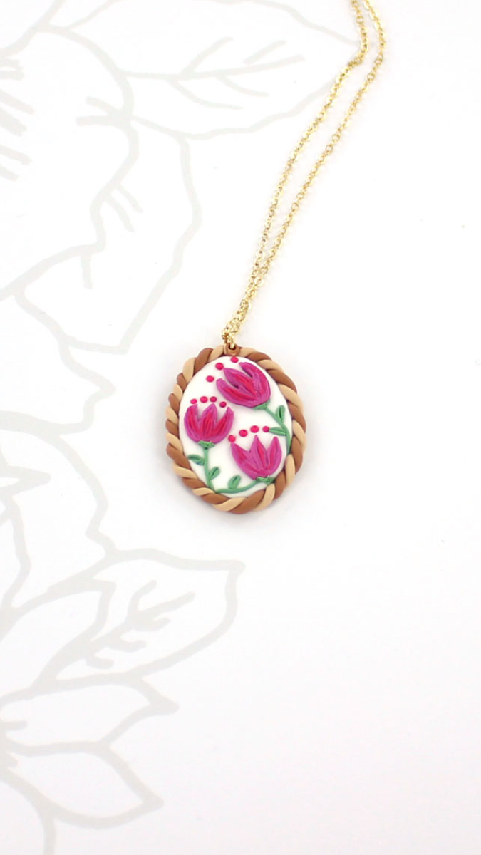 Esquema Colgante floral de arcilla polimérica Esquema Colgante floral de arcilla polimérica