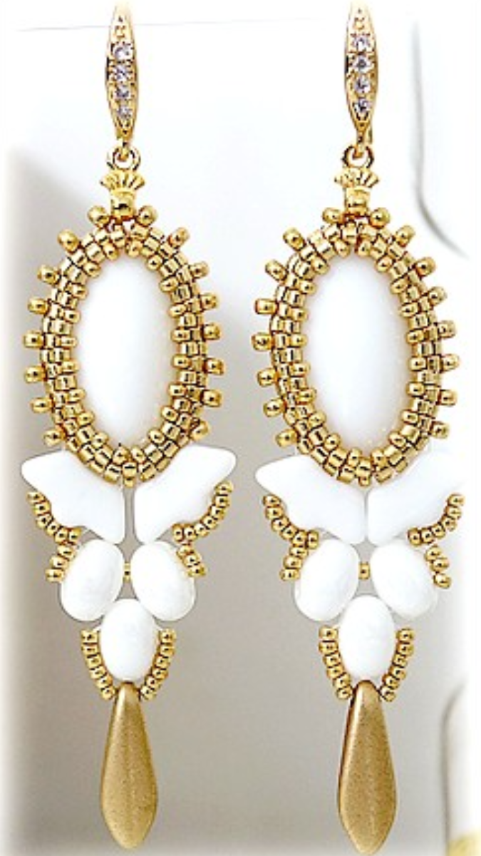 Esquema Pendientes colgantes Lolita con cuenta de vidrio Athos de Puca