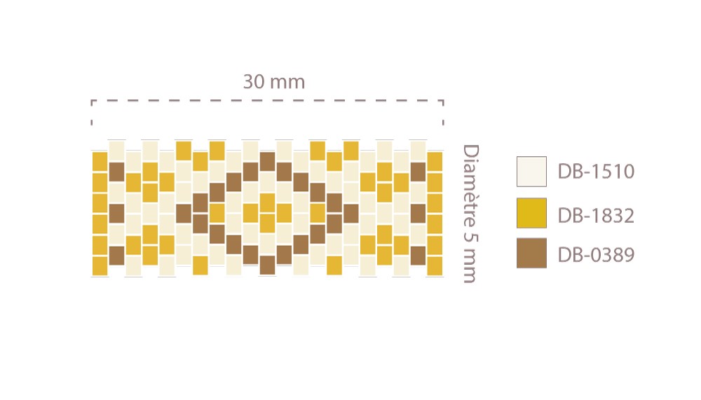 Esquema Pulsera de cuentas tubulares Miyuki Brick Stitch