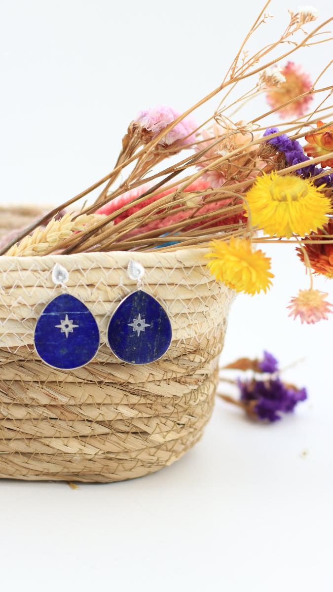 Esquema Pendientes de plata de lapislázuli