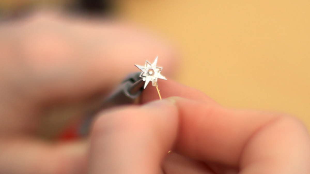 Pendientes de plata de lapislázuli : Paso 2