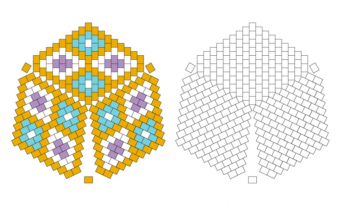 Esquema Pendientes Miyuki Triángulo 3D versión turquesa