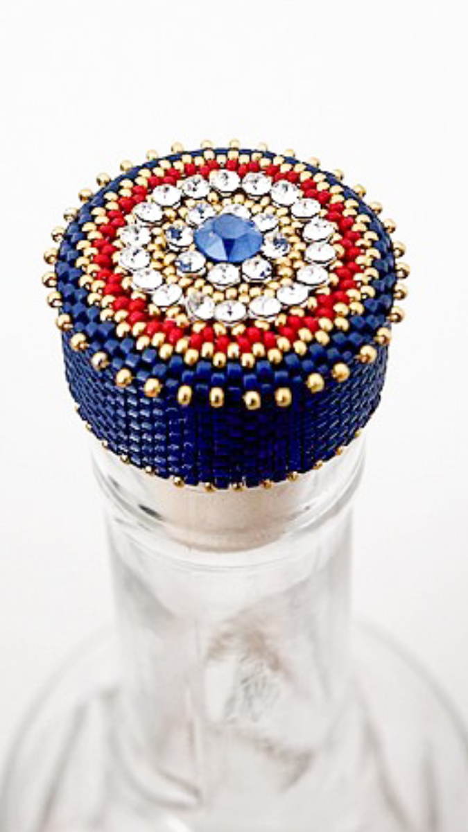 Esquema DIY Personaliza un tapón de botella de madera con cuentas Miyuki