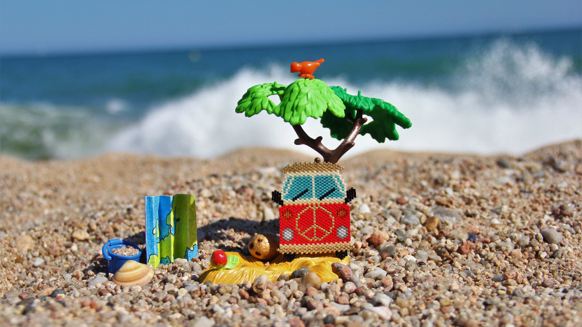 Esquema Tejido Van en punto de ladrillo con cuentas Miyuki Delicas 11/0