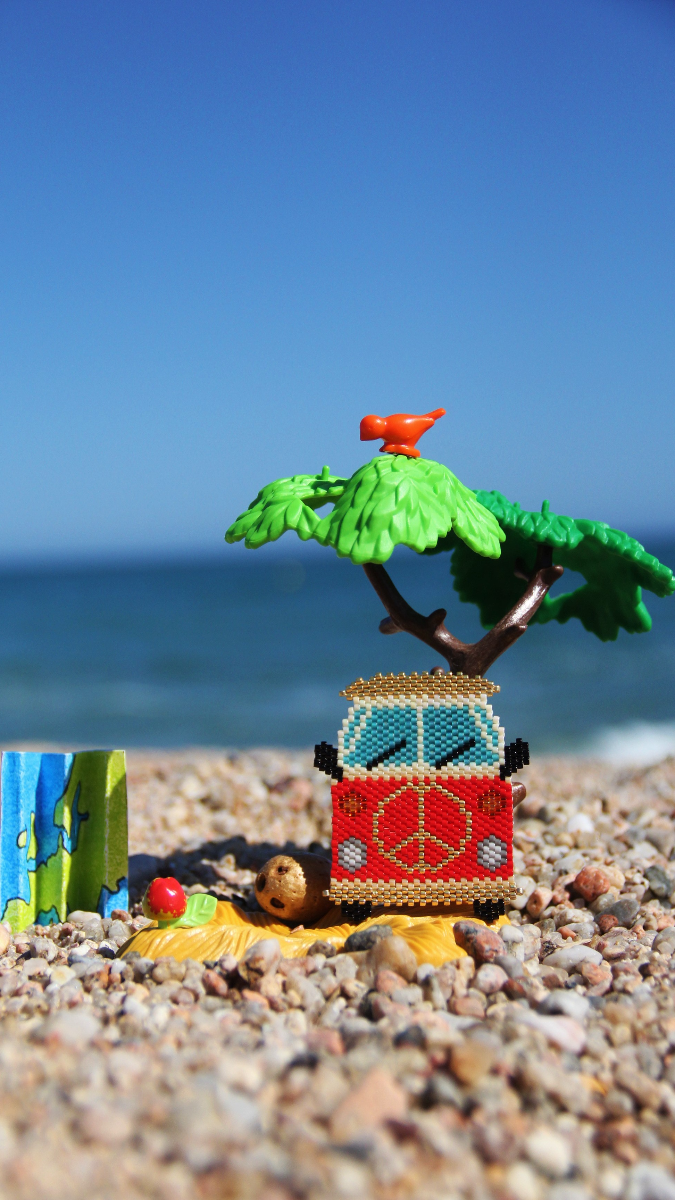 Esquema Tejido Van en punto de ladrillo con cuentas Miyuki Delicas 11/0