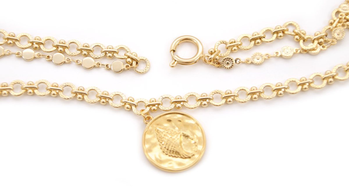 Collar Tuto Multirangs con cuentas de semillas a rayas azules y cadenas de fantasía : Paso 3 Collar Tuto Multirangs con cuentas de semillas a rayas azules y cadenas de fantasía : Paso 3