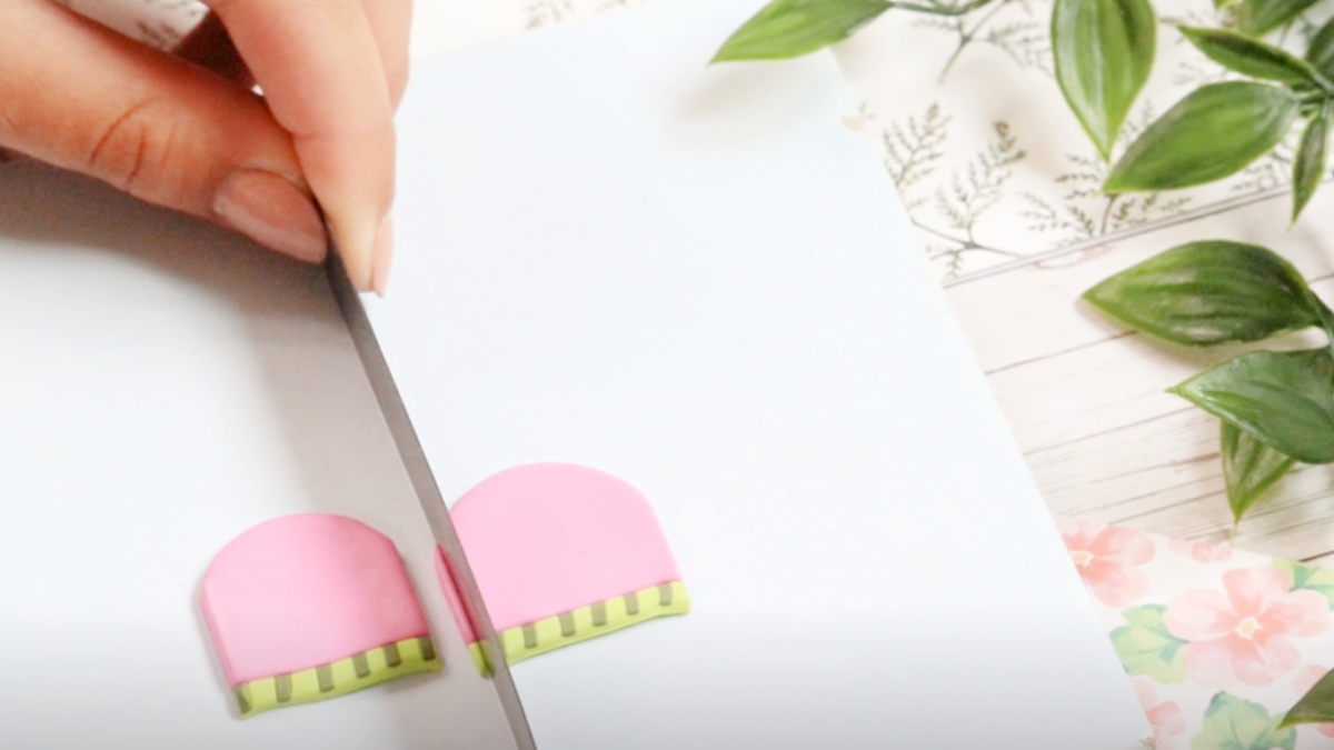 Pendientes de sandía de arcilla polimérica : Paso 11 Pendientes de sandía de arcilla polimérica : Paso 11