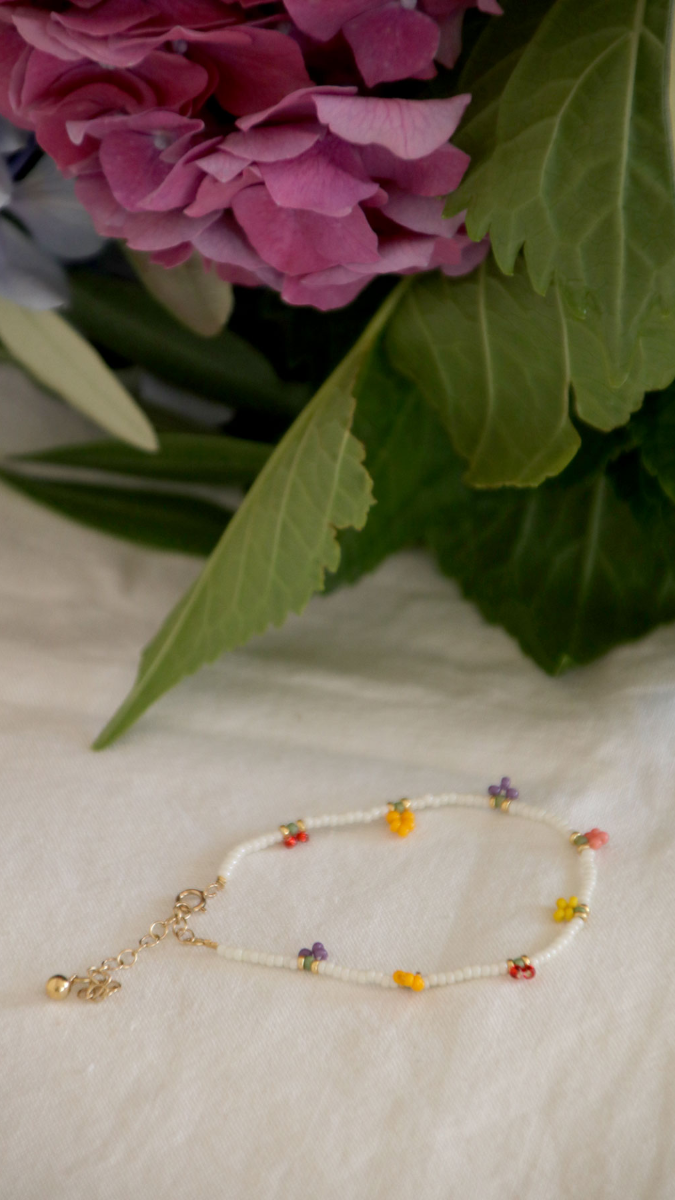 Esquema Pulsera de frutas DIY con cuentas de semillas Esquema Pulsera de frutas DIY con cuentas de semillas