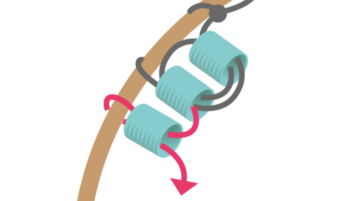 Pendientes de cuentas redondas de turquesa Brick Stitch : Paso 4