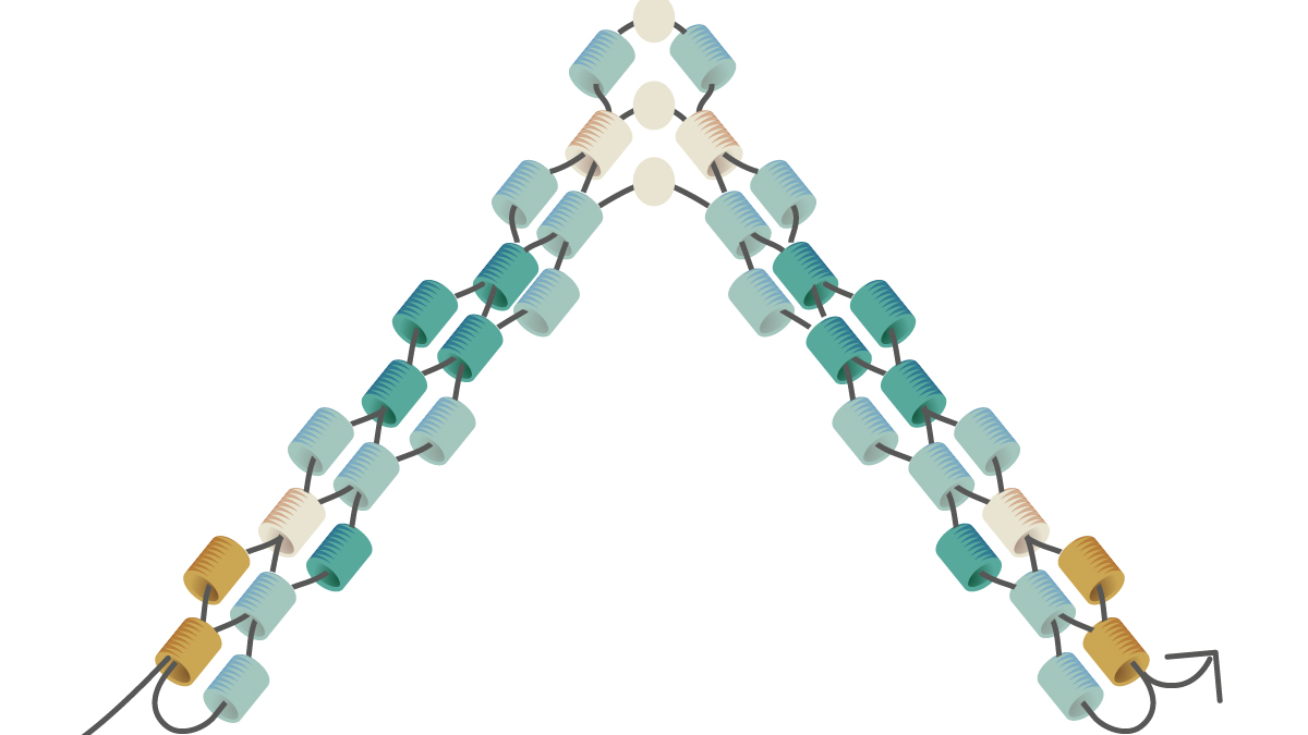 Pulsera tejida Miyuki Mississippi turquesa : Paso 5