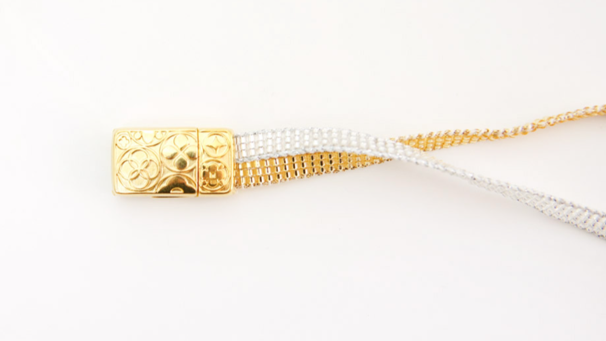 Pulsera de plata y oro retorcida de Miyuki : Paso 5