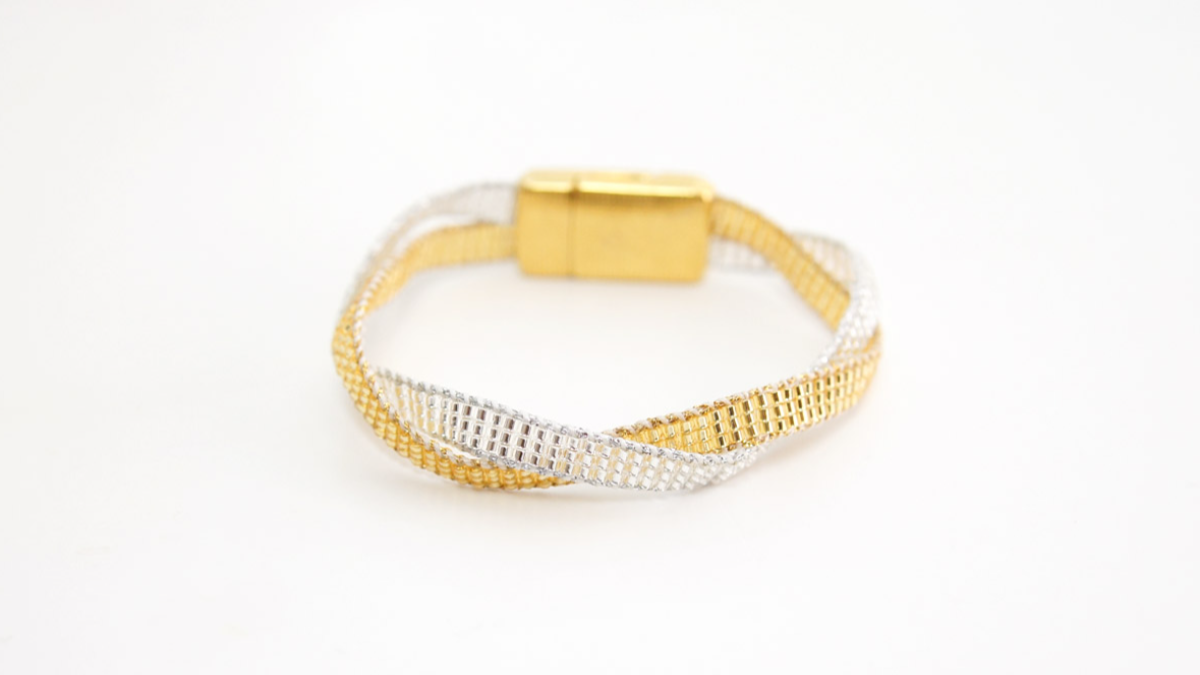 Pulsera de plata y oro retorcida de Miyuki : Paso 7