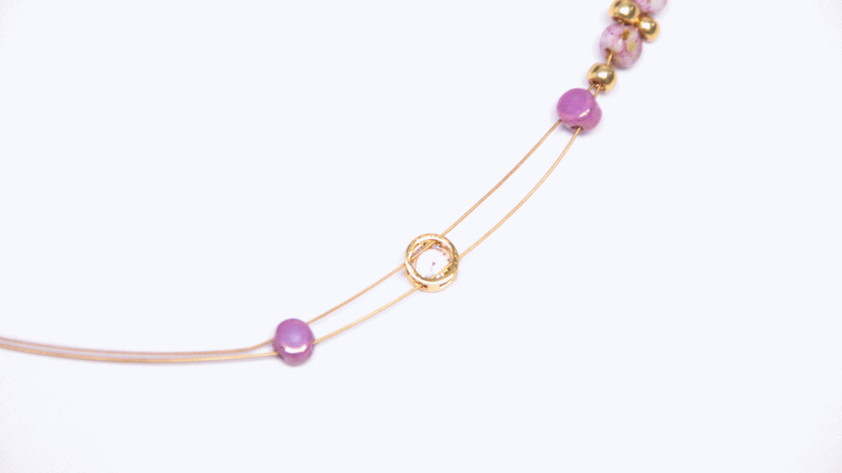 Pulsera de varias filas con cuentas Kalos de Puca, cuentas de semillas Miyuki y colgantes de circón : Paso 4