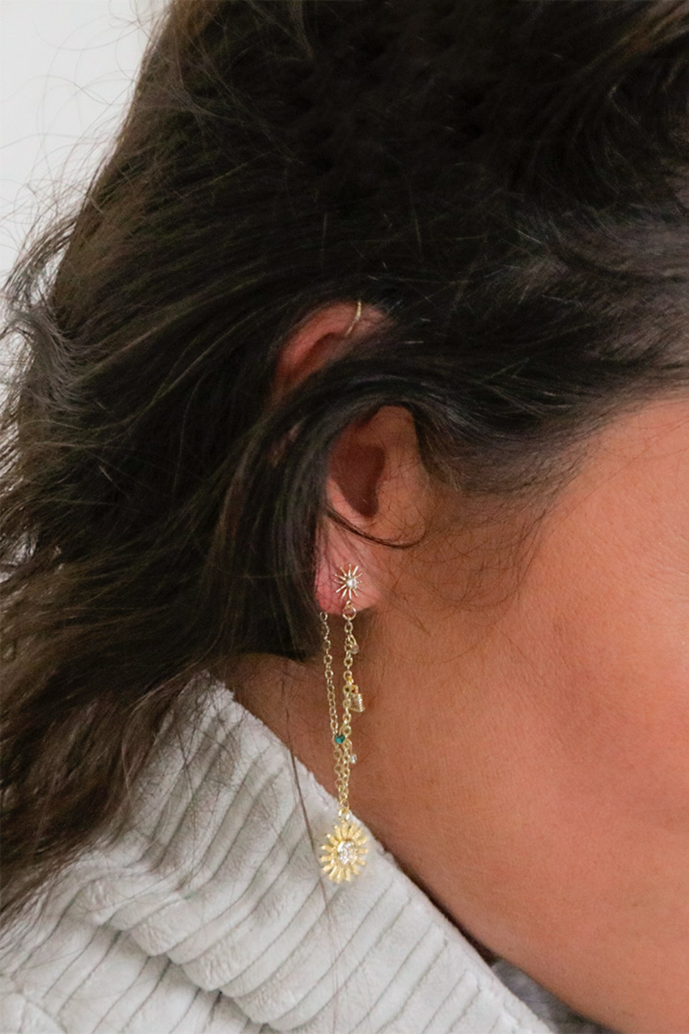 Esquema DIY pendientes de cadena de diamantes de imitación