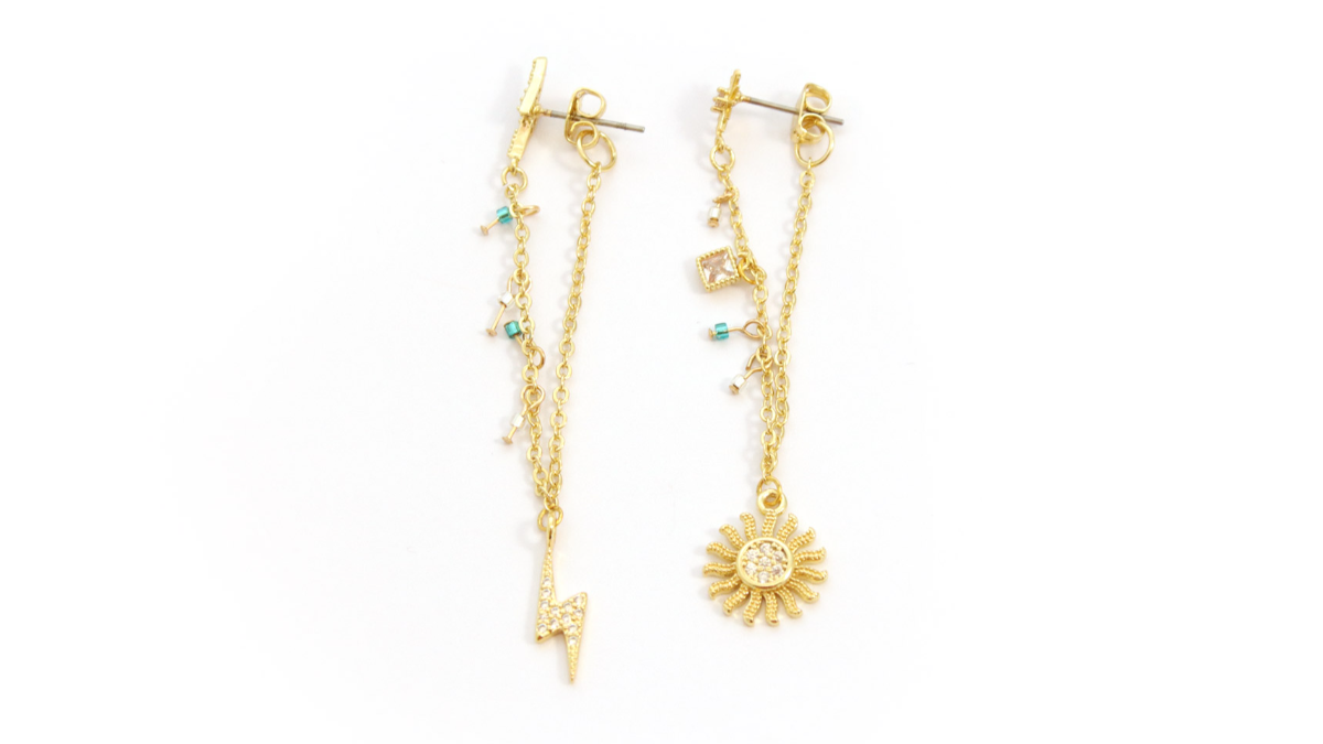 DIY pendientes de cadena de diamantes de imitación : Paso 2