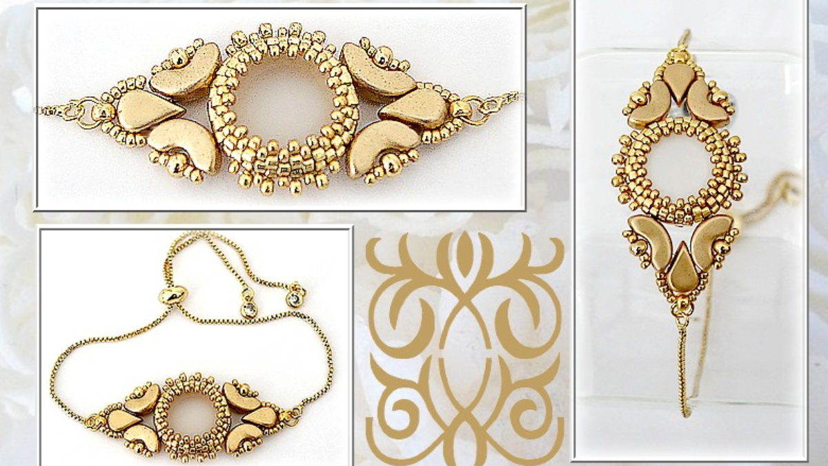 Pulsera Tonka con cabujón de Puca y cuentas de Arcos y Amos Pulsera Tonka con cabujón de Puca y cuentas de Arcos y Amos