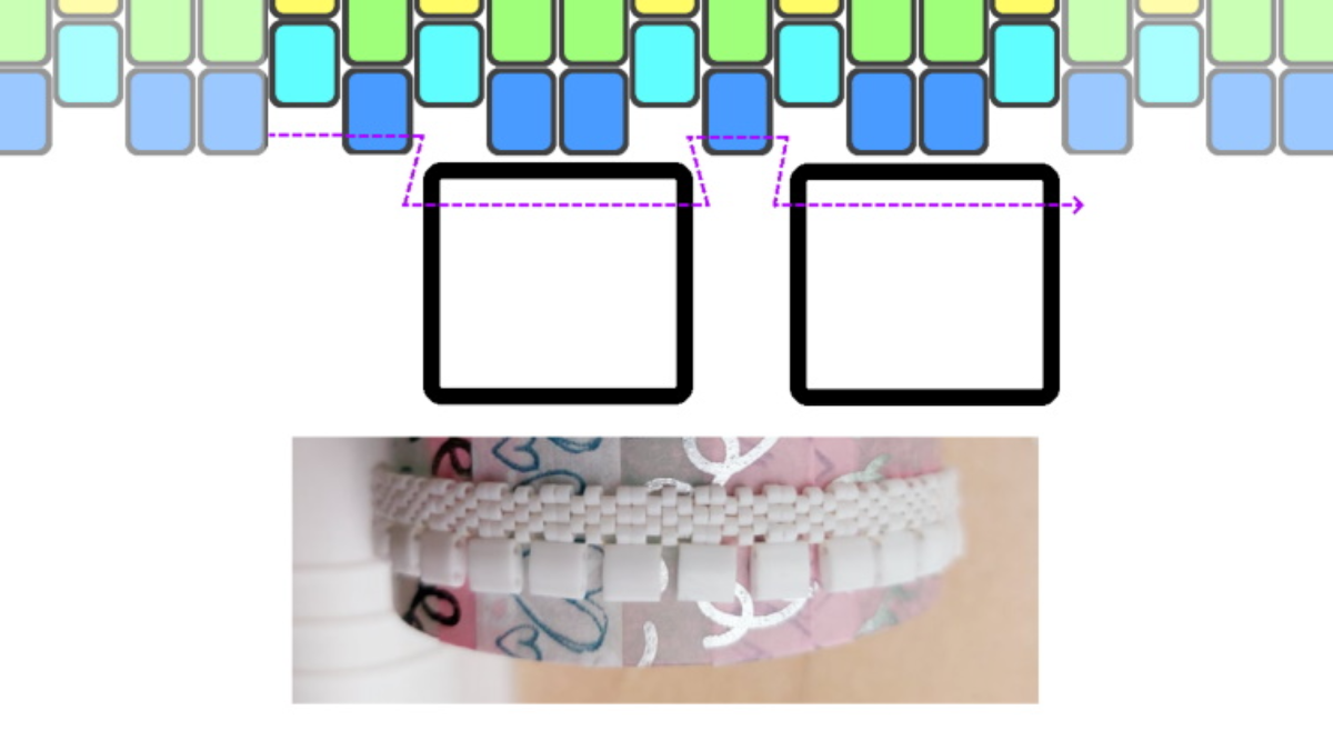 Pulsera So Chic Bangle con cuentas de semillas Miyuki y Tila : Paso 2 Pulsera So Chic Bangle con cuentas de semillas Miyuki y Tila : Paso 2