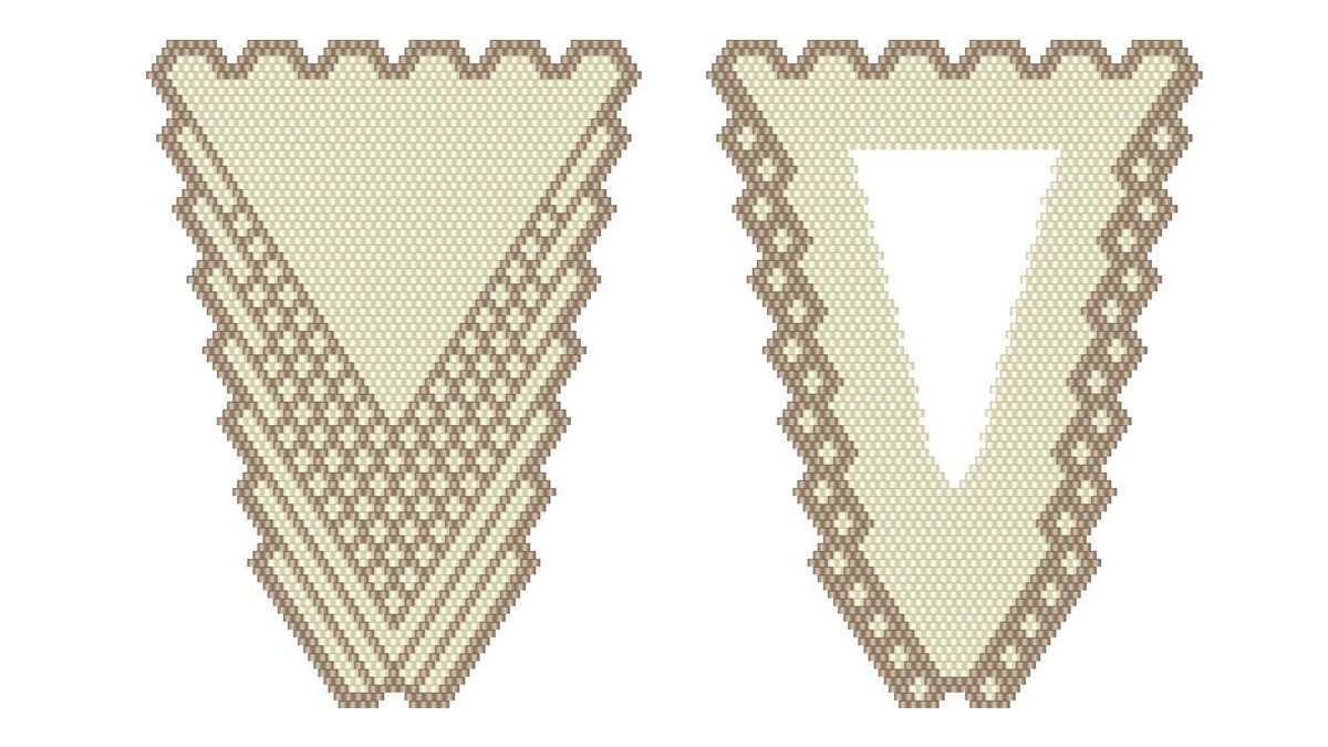 Esquema Estuche de tijeras de costura de punto de ladrillo con cuentas Miyuki Delicas 11/0