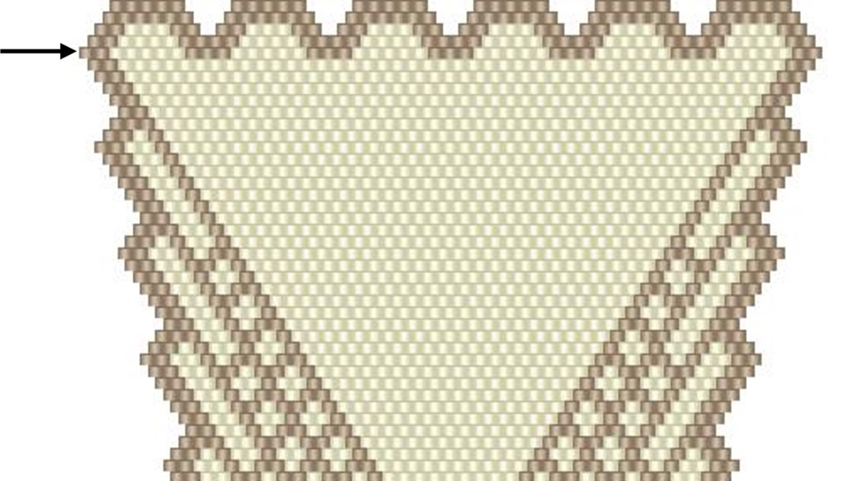 Estuche de tijeras de costura de punto de ladrillo con cuentas Miyuki Delicas 11/0 : Paso 1