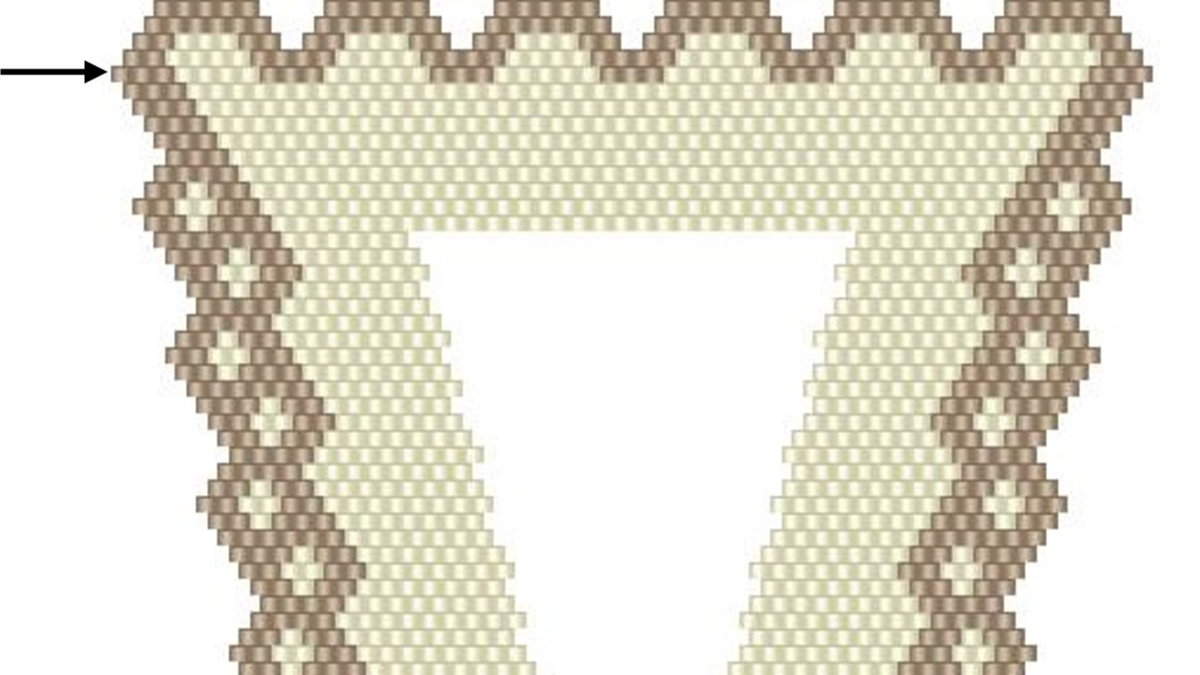 Estuche de tijeras de costura de punto de ladrillo con cuentas Miyuki Delicas 11/0 : Paso 2