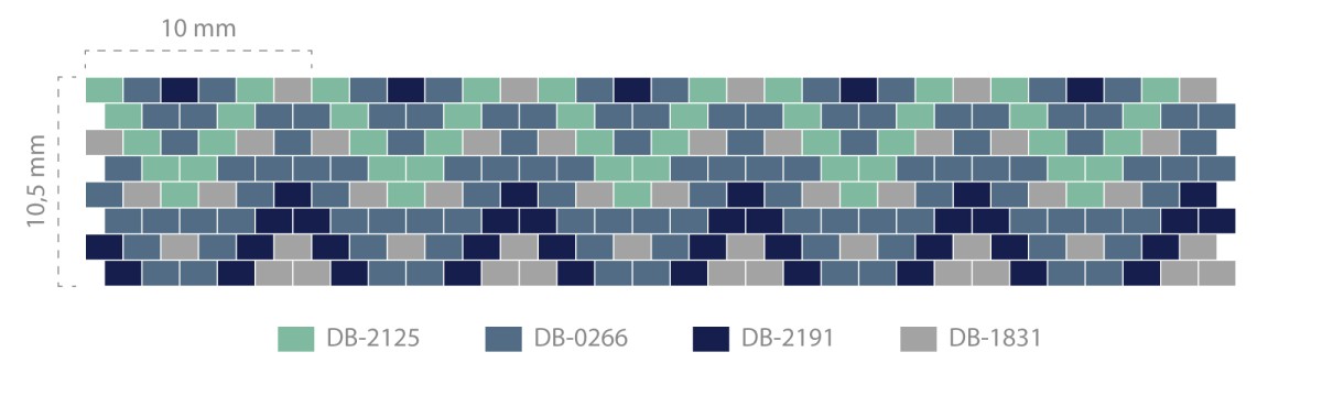 Esquema Pulsera de Miyuki en azul y par de peyotes de plata